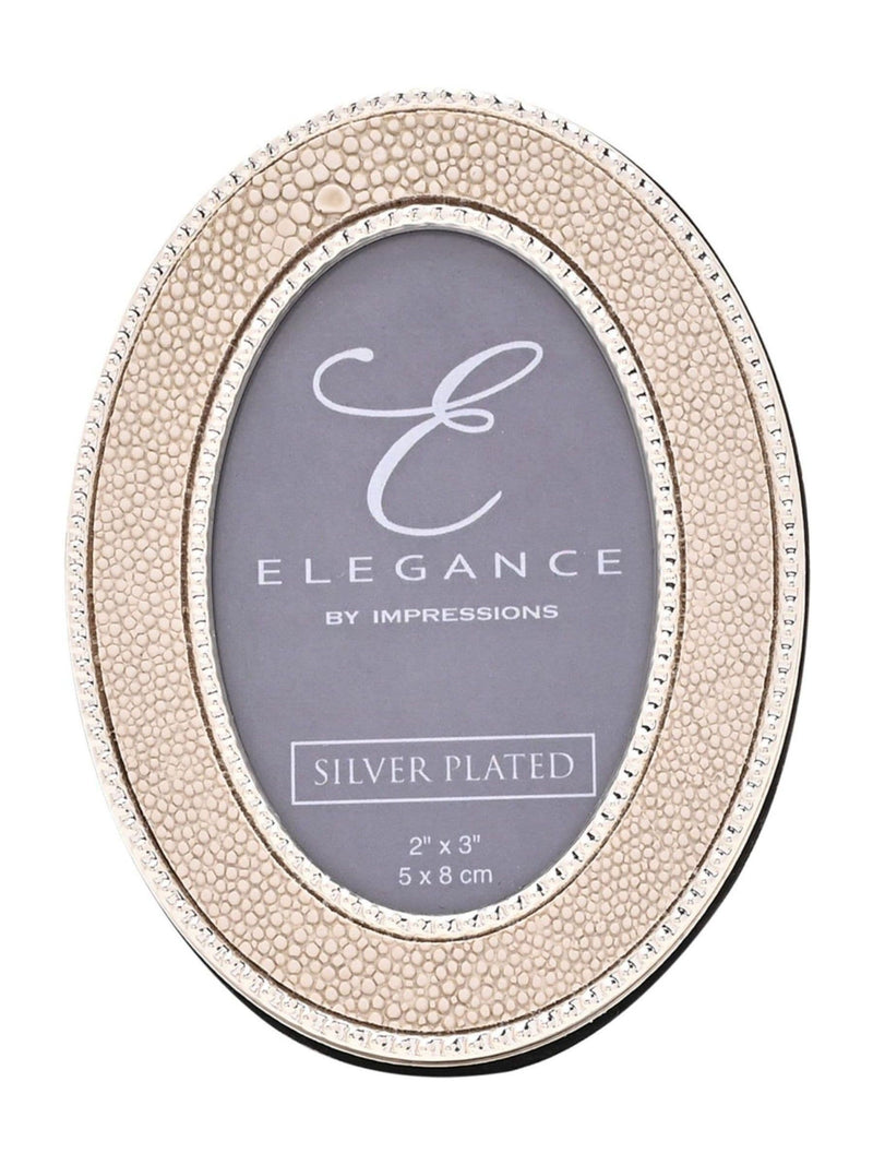 Widdop cream faux shagreen photo frame silver-plated (British brand)