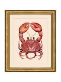 Brookpace Lascelles red crab wall art in gold frame - British product