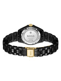 BOSS women's black ceramic watch with sunray dial, UK version