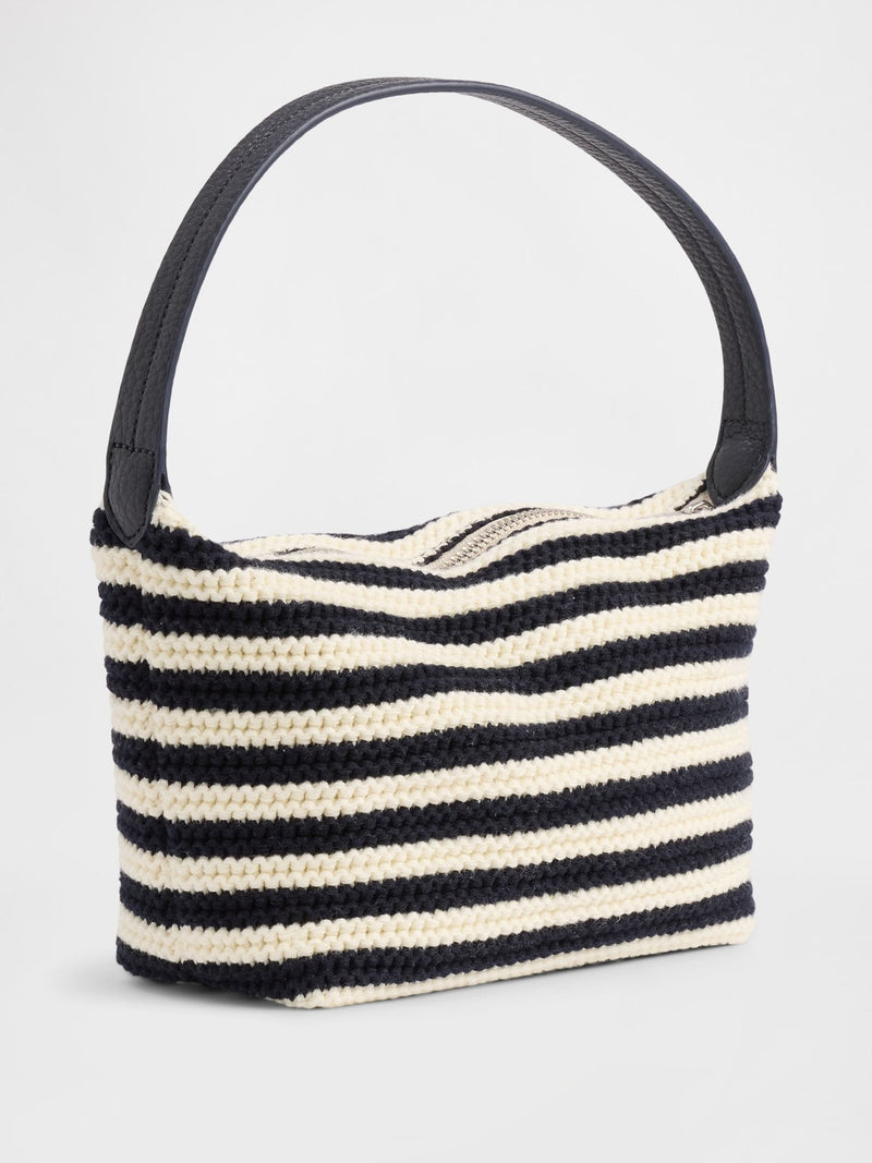 Gap black crochet stripe mini bag with vegan leather strap - British product