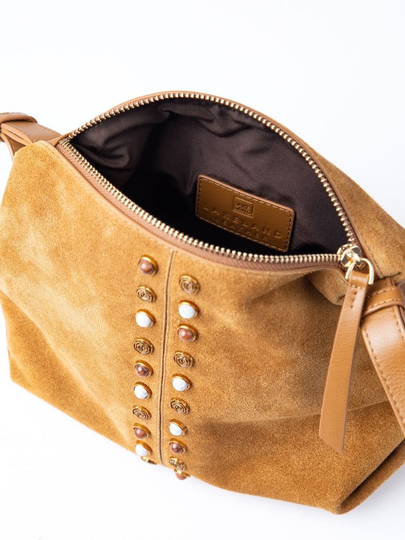 Lakeland Leather Buttermere cross-body bag light brown suede, UK version