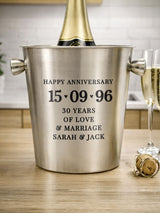 Next PMC Personalised Anniversary Stainless Steel Ice Bucket Gift Set- Buy online at McGrocer