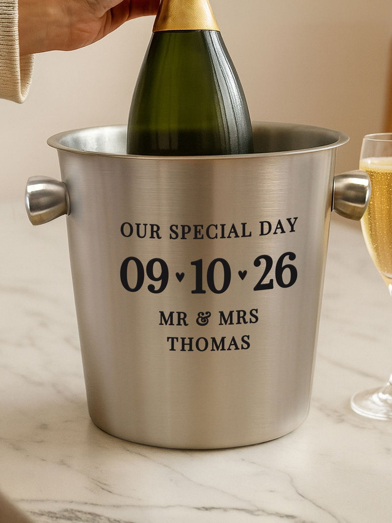 PMC personalised stainless steel ice bucket 19cm (British brand)