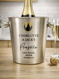 PMC personalised stainless steel ice bucket gift set, imported from the UK