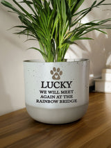Next PMC Personalised Pet Memorial Flecked Ceramic Plant Pot 14.5cm- Buy online at McGrocer