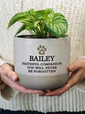 PMC personalised pet memorial flecked plant pot (British brand)