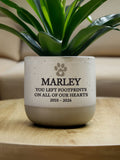 PMC personalised pet memorial flecked plant pot (British brand)