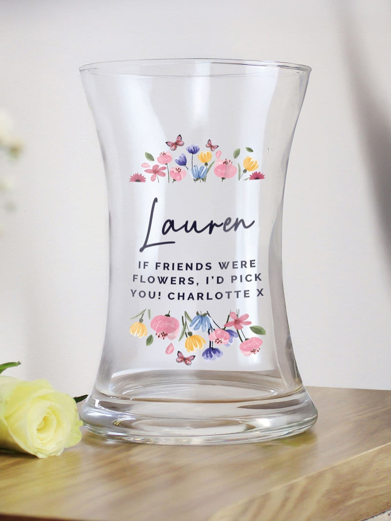 PMC personalised waisted glass vase 12.5cm, UK version