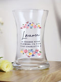 PMC personalised waisted glass vase 12.5cm, UK version