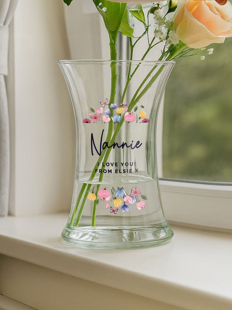 PMC personalised waisted glass vase 12.5cm, UK version