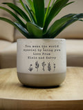 PMC personalised floral flecked ceramic plant pot 14.5cm, imported from the UK