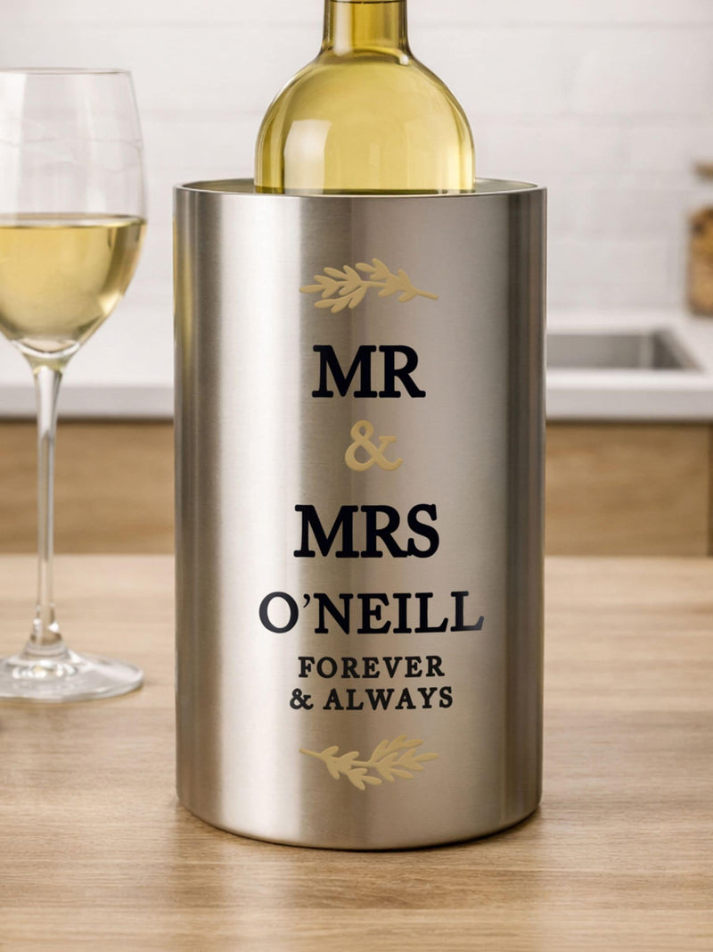 PMC personalised wedding wine cooler stainless steel - British product