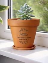 Next PMC Personalised Floral Terracotta Plant Pot- Buy online at McGrocer