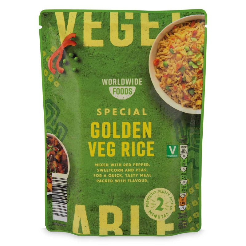 Vegetable rice pouch with mixed vegetables, imported from the UK
