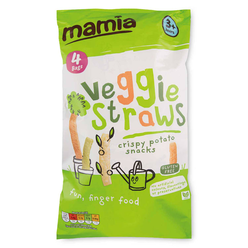 Veggie straws 4 pack with potato, kale and spinach - British product