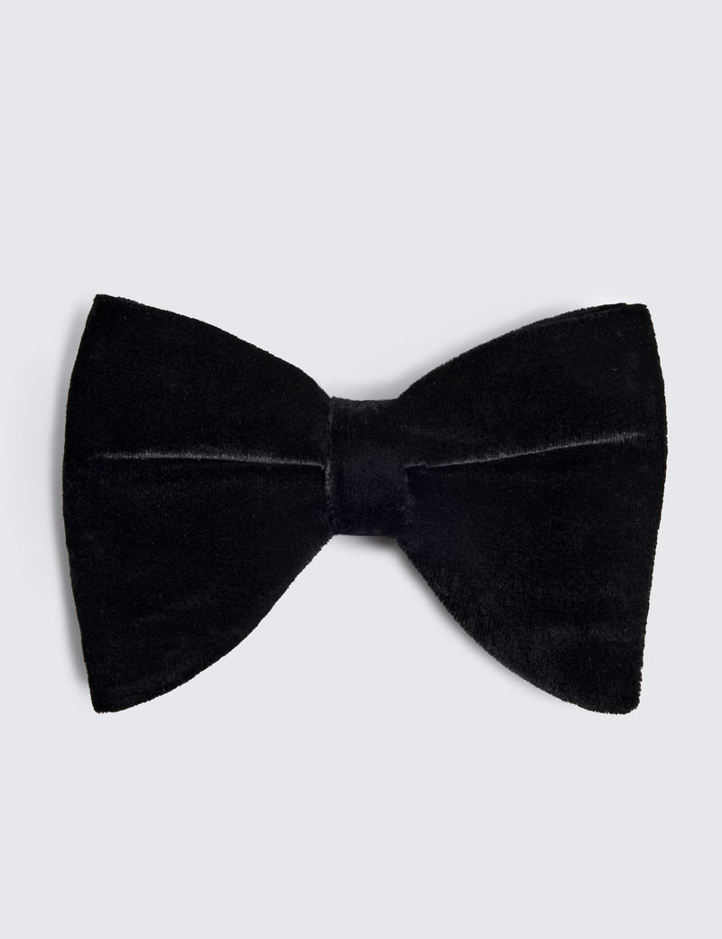 Moss velvet bow tie with silk pre-tied - British product