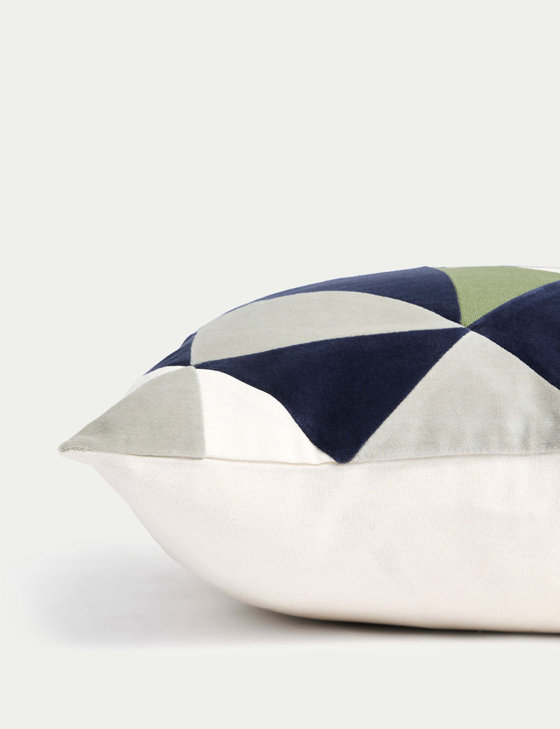 Geometric cushion velvet 50cm square (British brand)