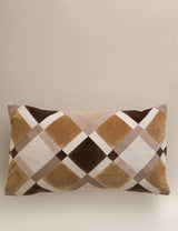 M&S Velvet Geometric Patchwork Bolster Cushion- Buy online at McGrocer