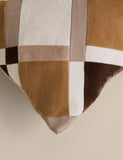 Velvet geometric patchwork bolster cushion 60cm, imported from the UK