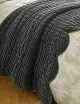 M&S Laura Ashley Velvet Scalloped Bedspread- Buy online at McGrocer