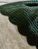 Laura Ashley velvet scalloped bedspread 180x235cm (British brand)