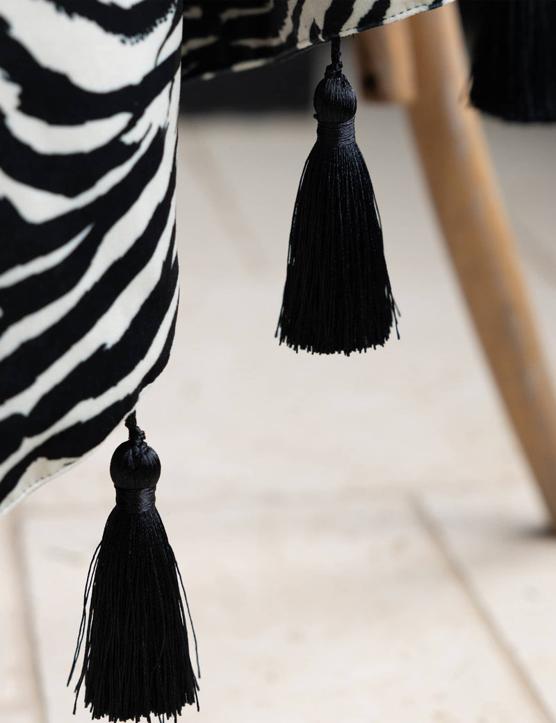 Rockett St George velvet zebra tassled throw, imported from the UK