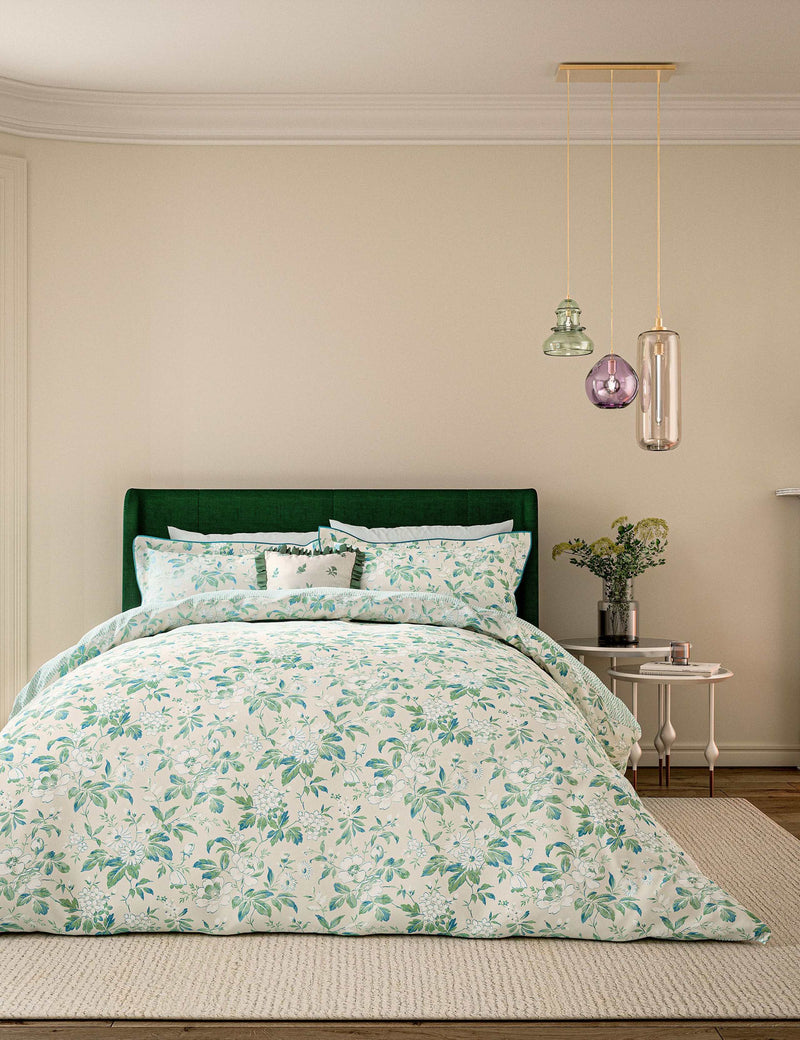 Verdant Bouquet frill square cushion 45cm, imported from the UK