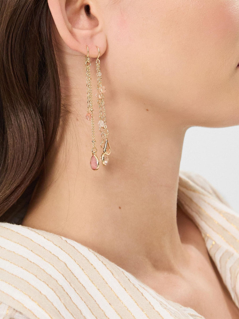 Accessorize pink gem chain drop earrings 3 pack, UK version