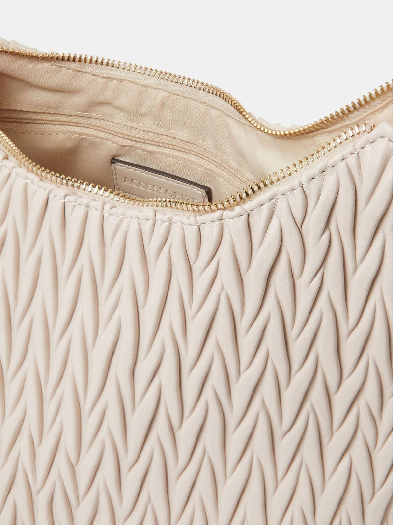 Accessorice cream quilted handbag faux leather, UK version