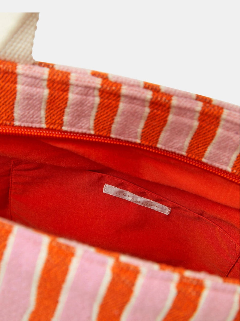 Accessorize pink slogan stripe beach tote bag (British brand)