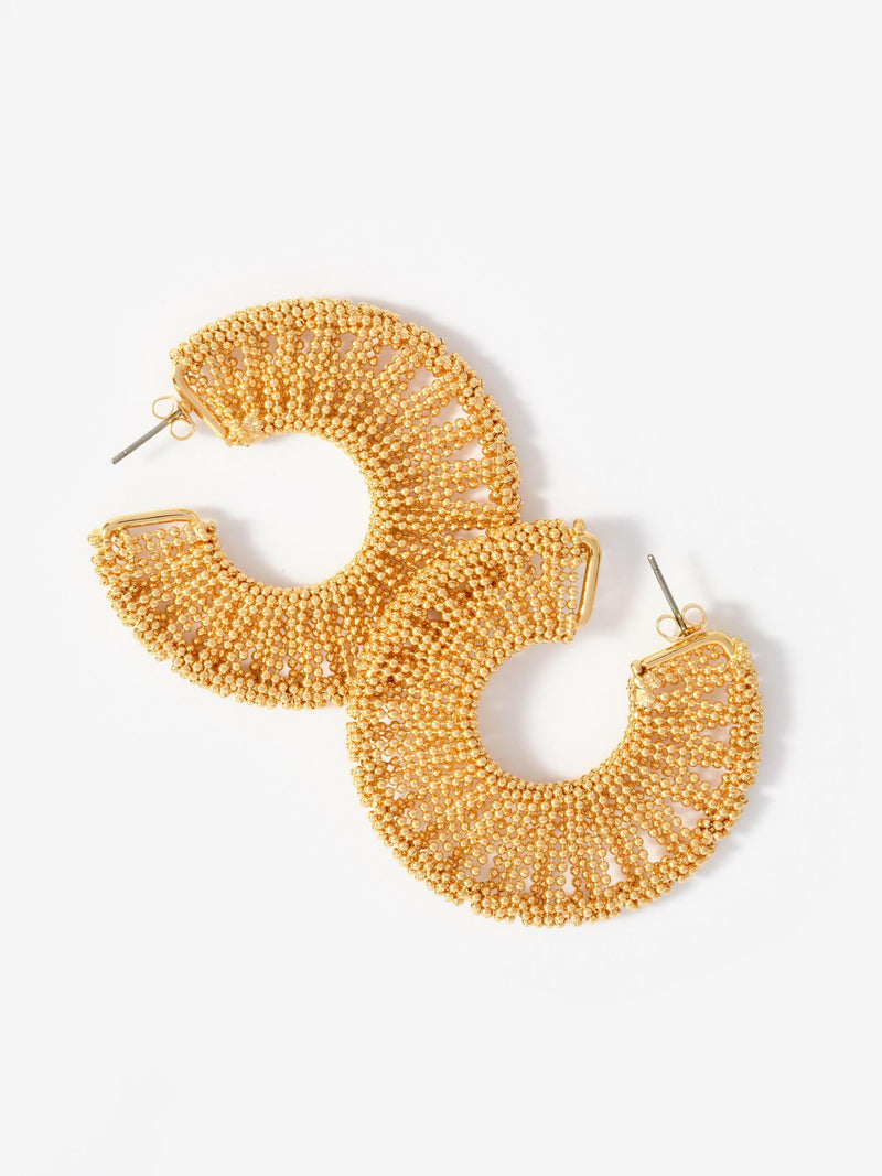 Mint Velvet gold tone half hoop earrings, UK version