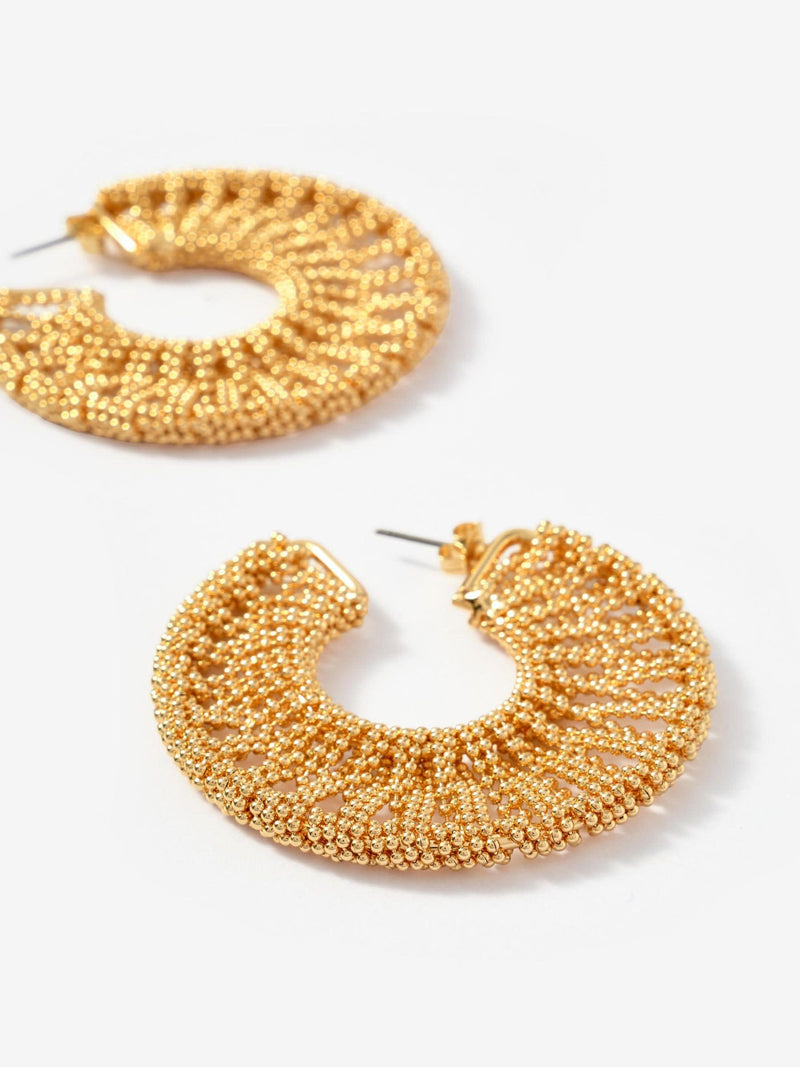Mint Velvet gold tone half hoop earrings, UK version