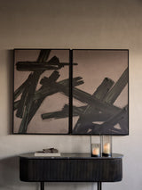 Next Libra Interiors Impasto Brushstrokes Taupe and Black Framed Canvas Wall Art Set of 2- Buy online at McGrocer