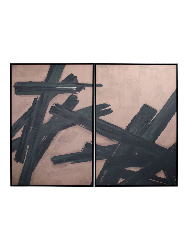 Libra Interiors Impasto Brushstrokes framed canvas set, imported from the UK