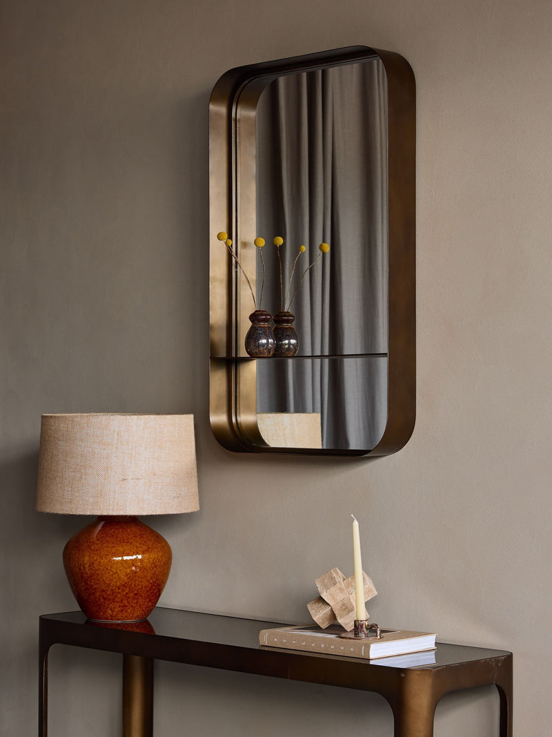 Libra Interiors Santa Monica wall mirror, smoked gold, medium (British brand)