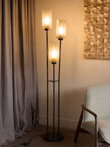 Next Libra Interiors Black Trivia 3 Light Floor Glass Lamp- Buy online at McGrocer