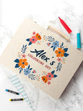 Treat Republic personalised springtime flower garland colouring set, imported from the UK