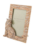Widdop brown wood effect tiger photo frame - British product
