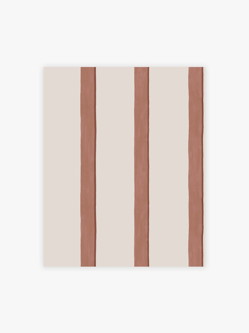Rust Painted Stripe wallpaper sample A4, imported from the UK
