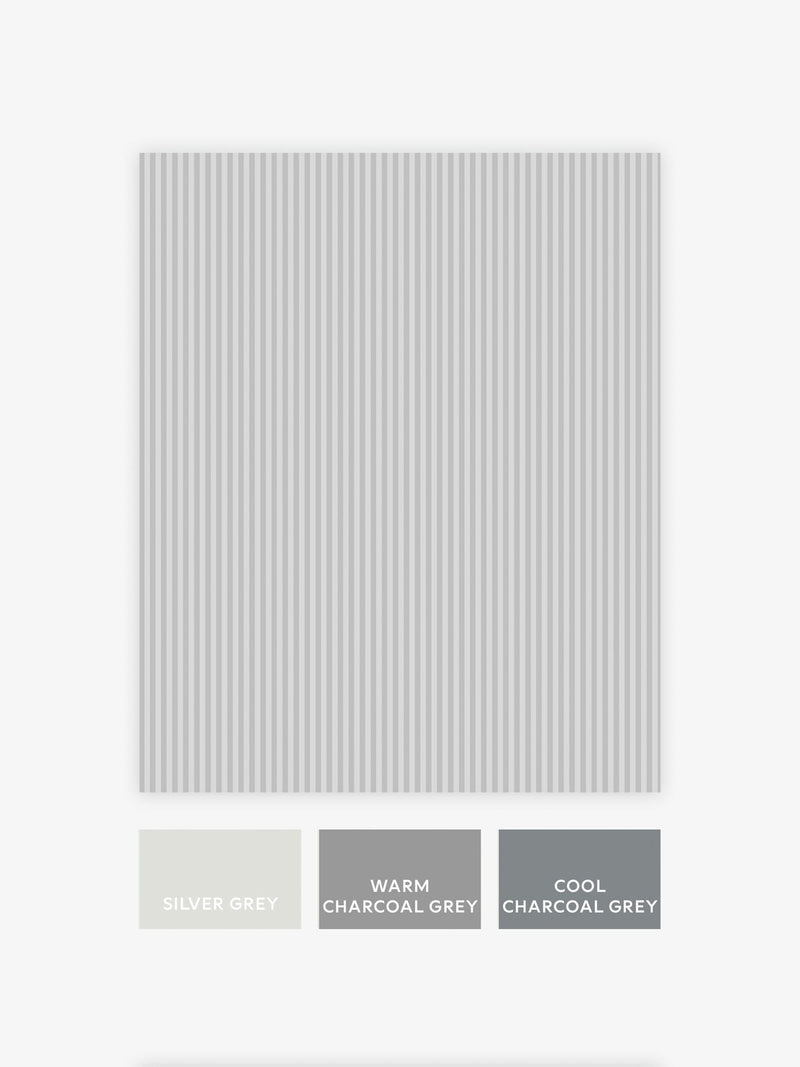 Soft Grey Ticking Stripe wallpaper sample A4 (British brand)