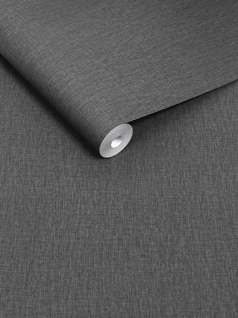 Charcoal linen look wallpaper sample A4 - British product