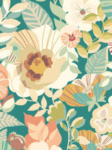 Next Ohpopsi Emerald Glow Poppies + Pansies Wallpaper A4 Sample- Buy online at McGrocer