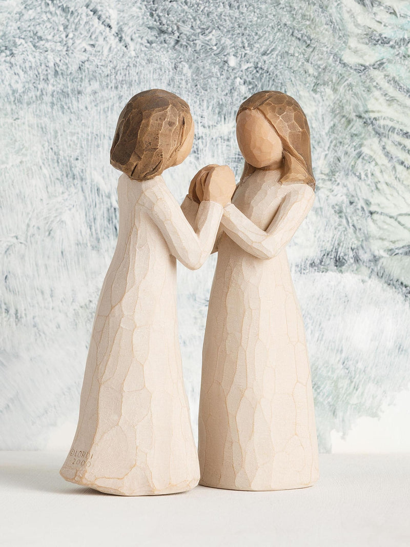Willow Tree sisters figurine off white cast stone (British brand)