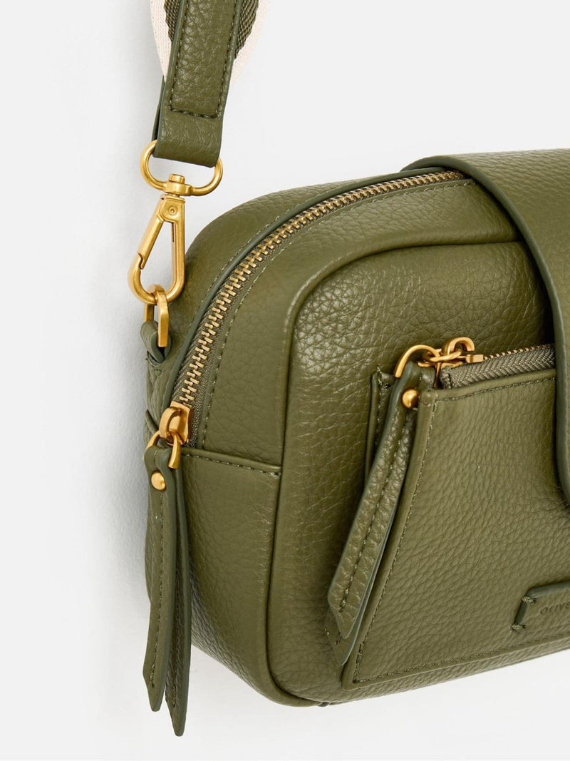 Oliver Bonas Charlee khaki green crossbody bag - British product