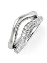 Next The Diamond Store 9K White Gold Duo Wave 0.26ct Lab Diamond Stacking Ring- Buy online at McGrocer