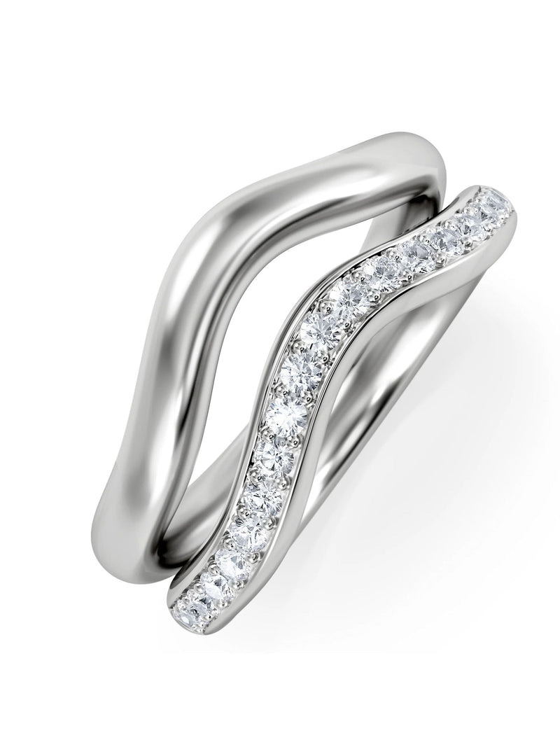 The Diamond Store 9K white gold stacking ring 0.26ct, UK version