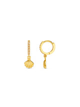 Next Orelia London Gold Tone Pearl & Shell Micro Hoop Earrings- Buy online at McGrocer
