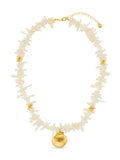 Orelia London gold tone cream coral chip and shell necklace, UK version