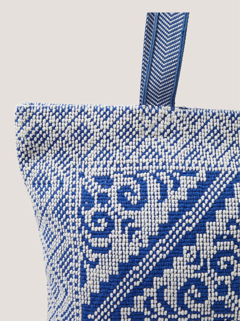 Monsoon Blue Janine floral tapestry tote bag, UK version