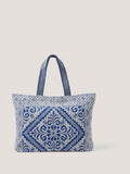 Monsoon Blue Janine floral tapestry tote bag, UK version